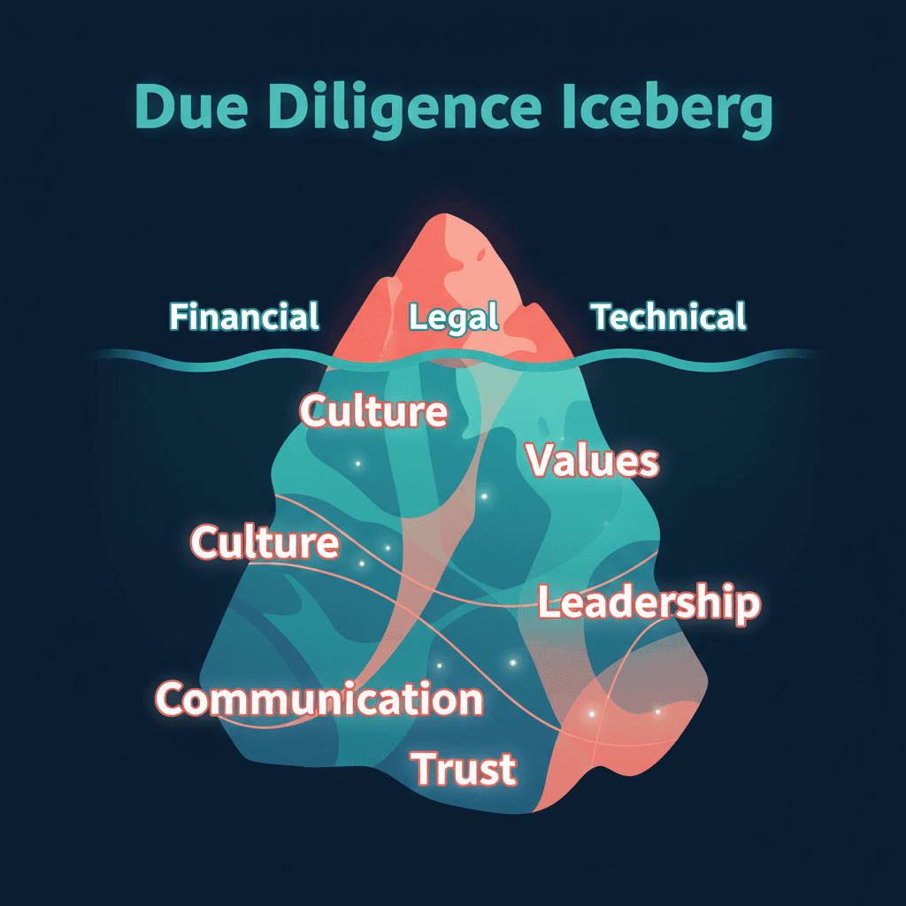 Icebergul due diligence - partea vizibilă (financiar) vs. cea invizibilă (uman)