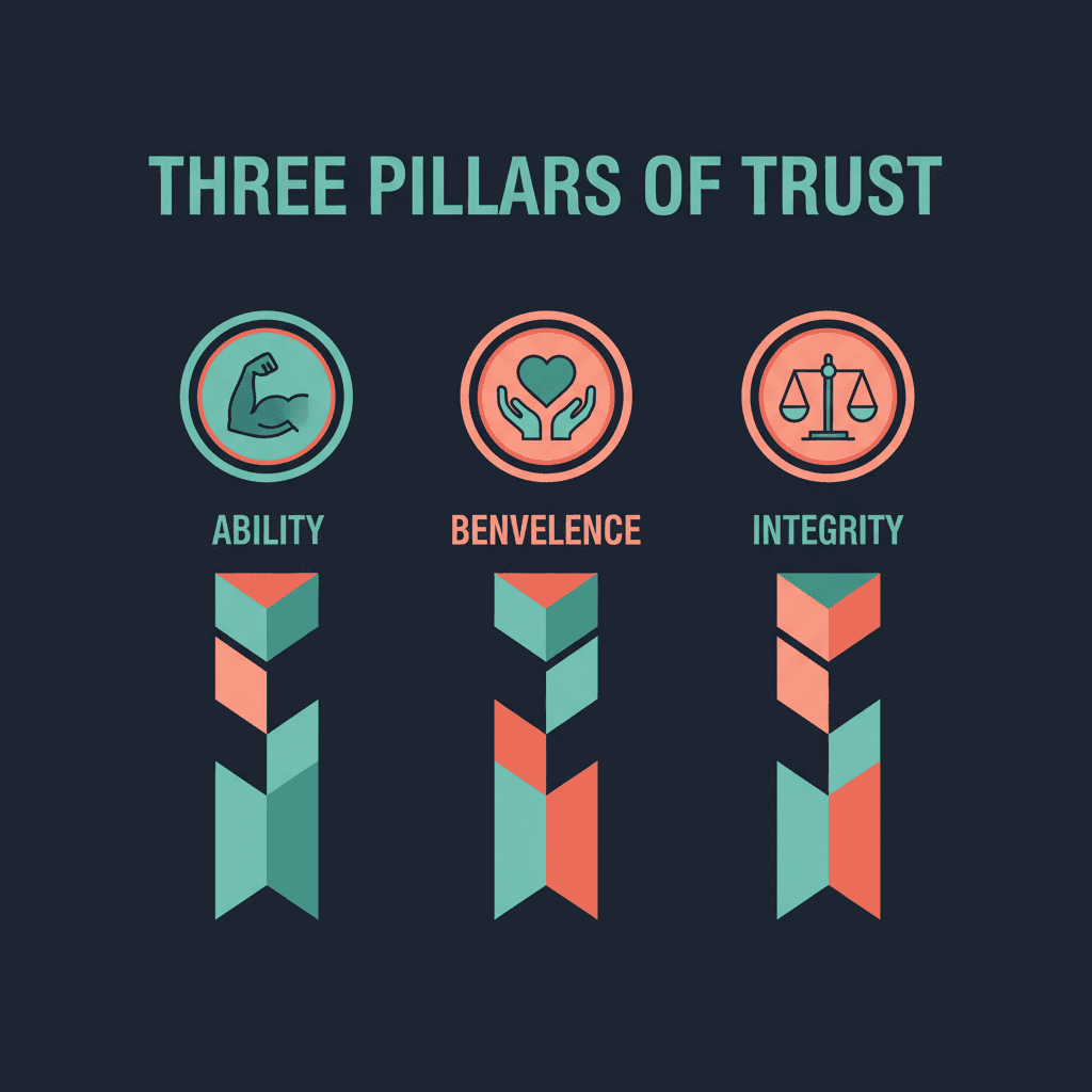 Cei trei piloni ai încrederii: Competență, Benevolență, Integritate