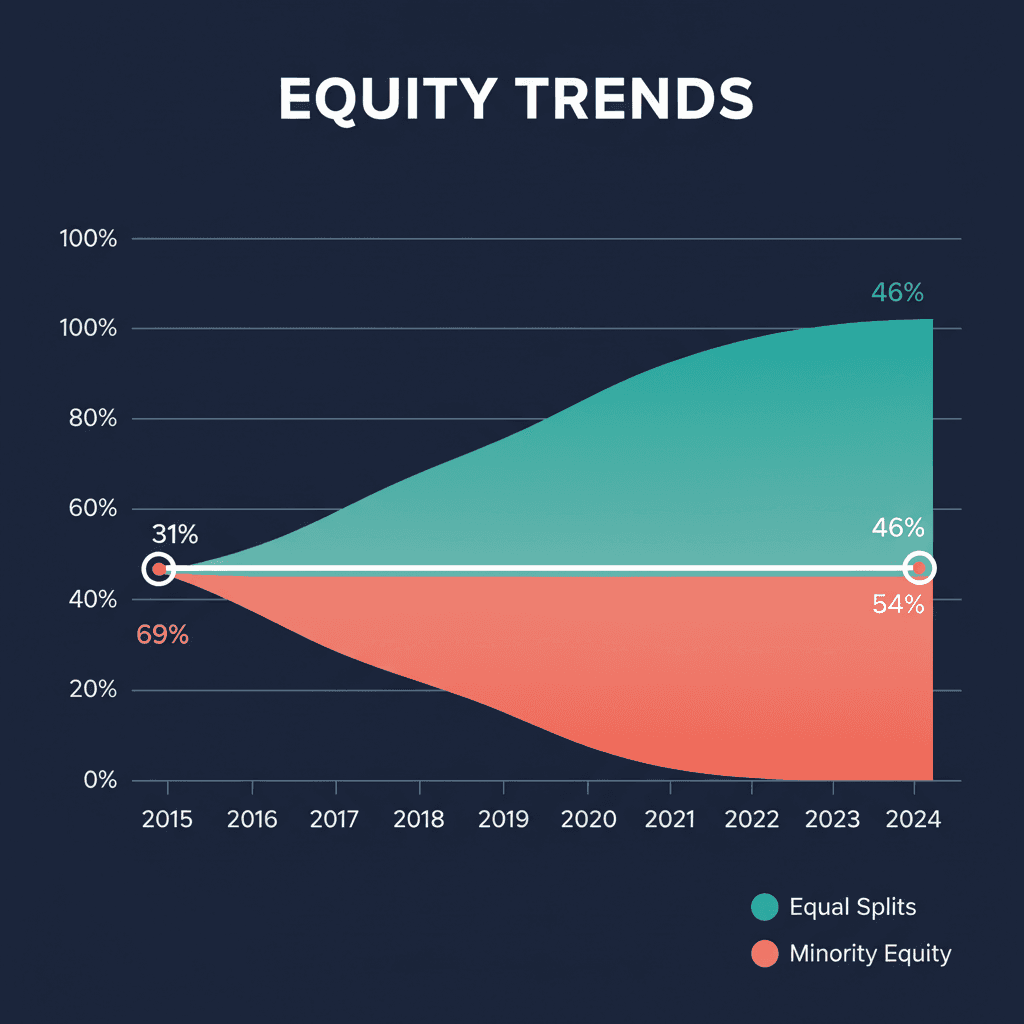 Evoluția equity split-urilor din 2015 până în 2024